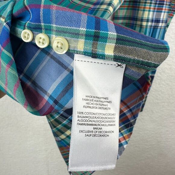 Ralph Lauren Check Oxford Button Down Shirt Mens XL Plaid Colorful 100% Cotton - Picture 10 of 11